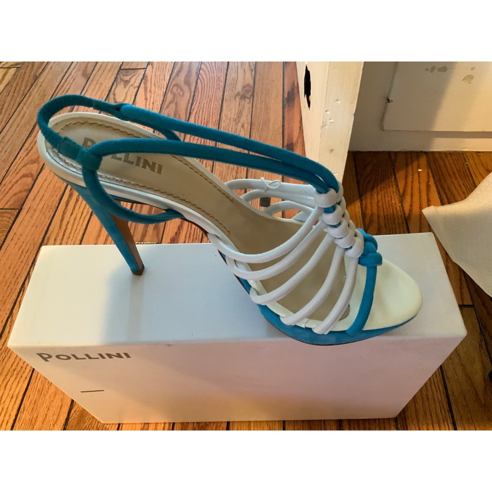 New Old Stock POLLINI 🍭 BaBy BluE + WhIte Heels 9